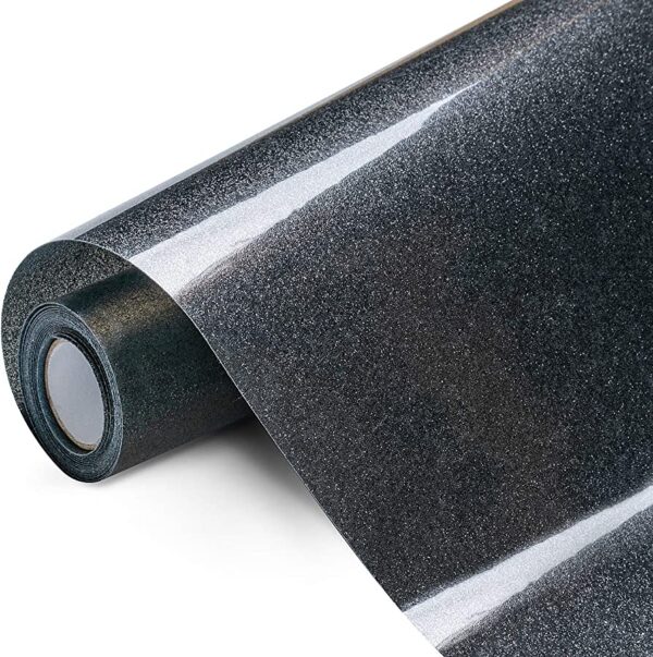 Glitter Heat Transfer Vinyl Color In Black